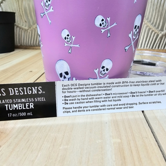 Rae Dunn Skull & Crossbones Halloween Tumbler - Picture 6 of 8